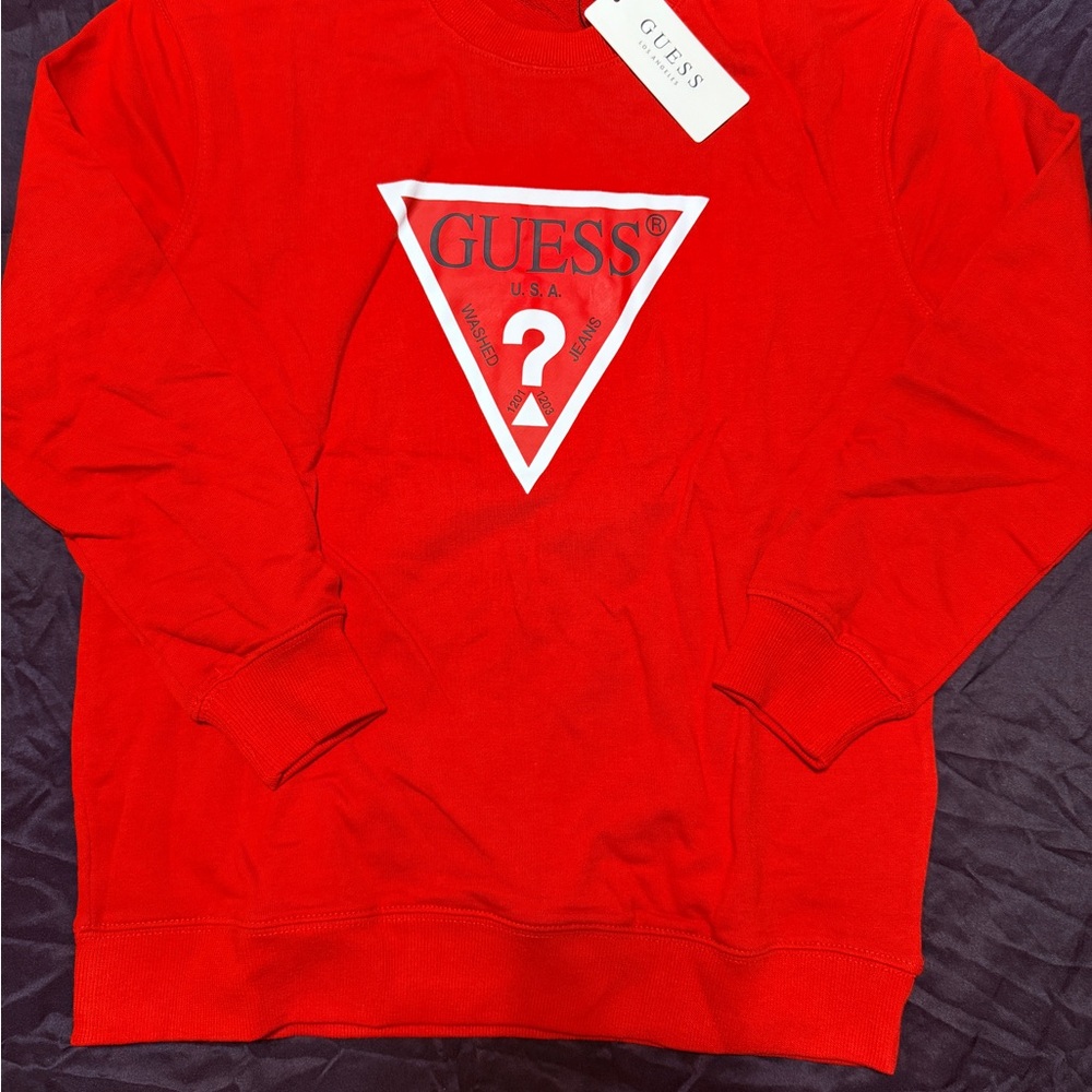 GUESS Red Logo Sweatshirt